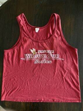 Vintage 90s NASCAR Winston Cup Racing Red Tank Top Muscle Shirt Large